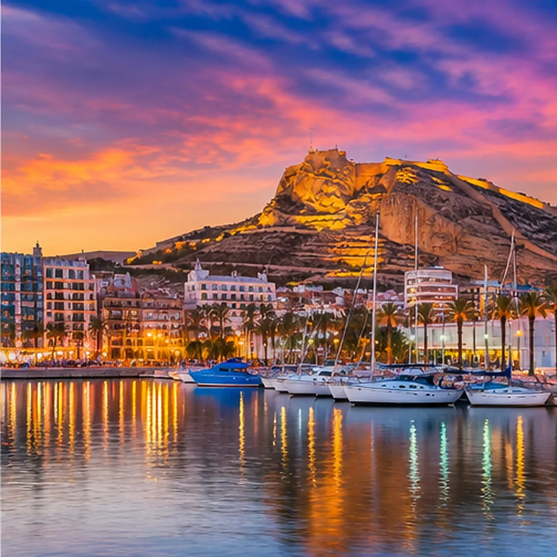 Puerto al atardecer